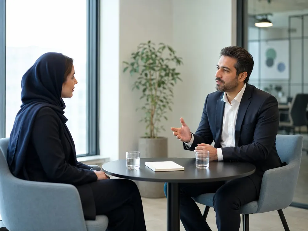 مصاحبهٔ حضوری متمرکز مدیر با یک کاندیدای منتخب